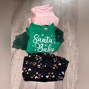 Lot of Girls 5 Clothes holiday Christmas dress pants shirt